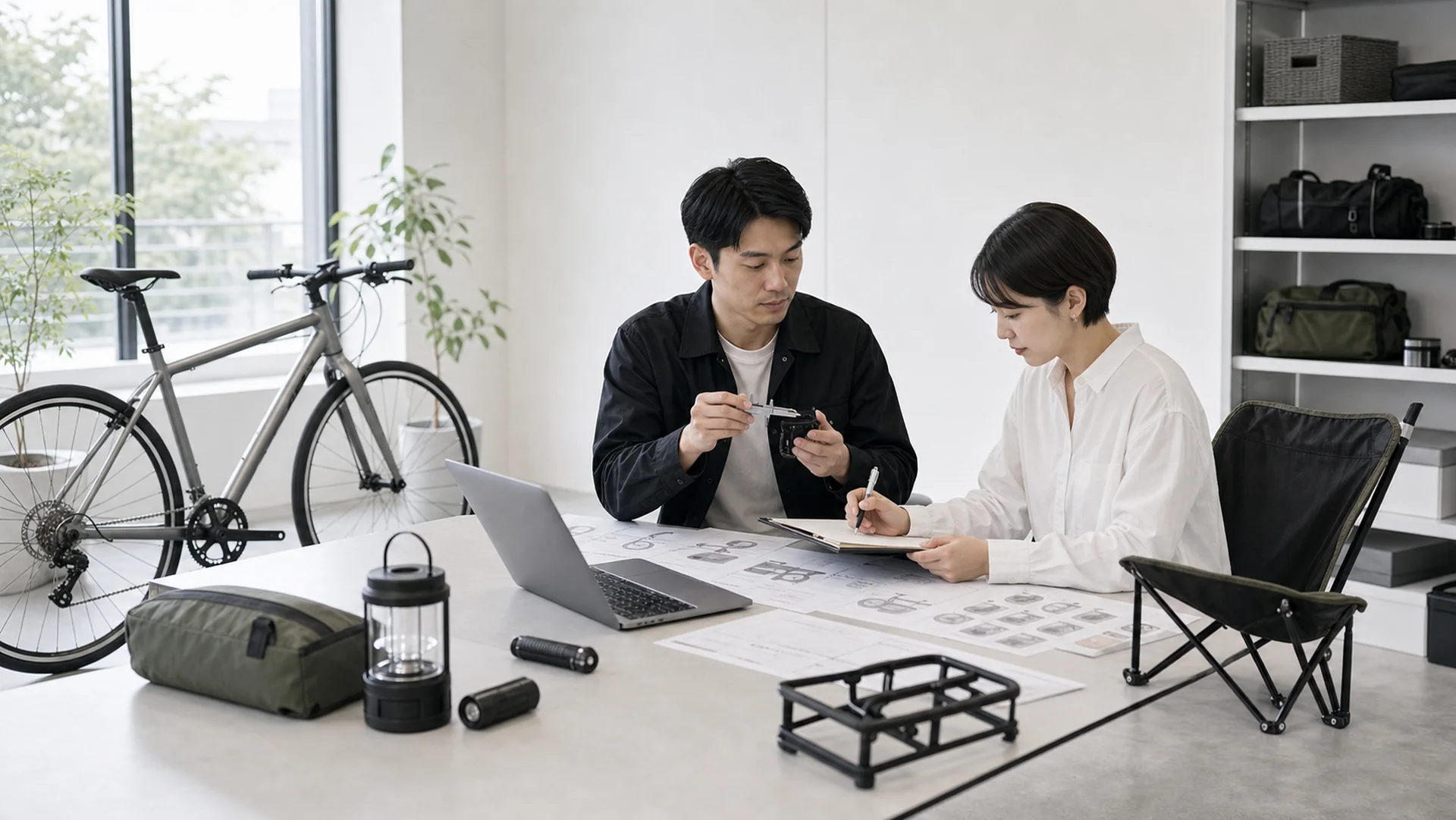 自転車とアウトドア用品の商品開発相談
